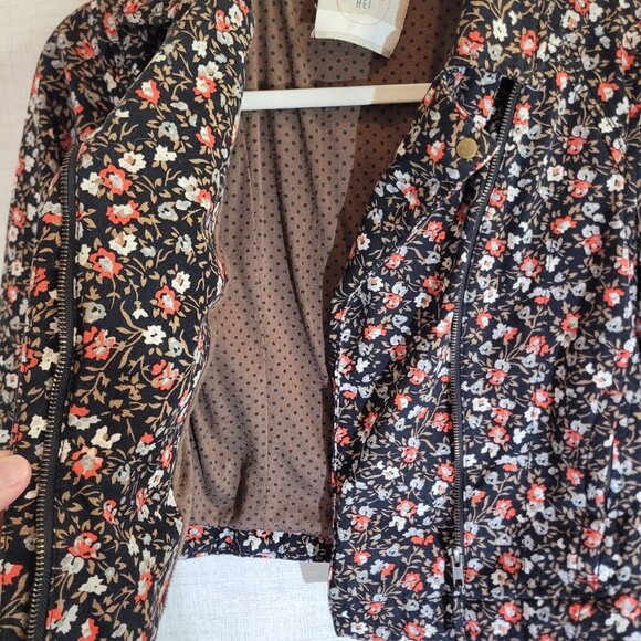 Anthropologie Hei Coat Womens 8 Floral Jacket Blazer Pockets Full Zip Collar - Picture 9 of 12